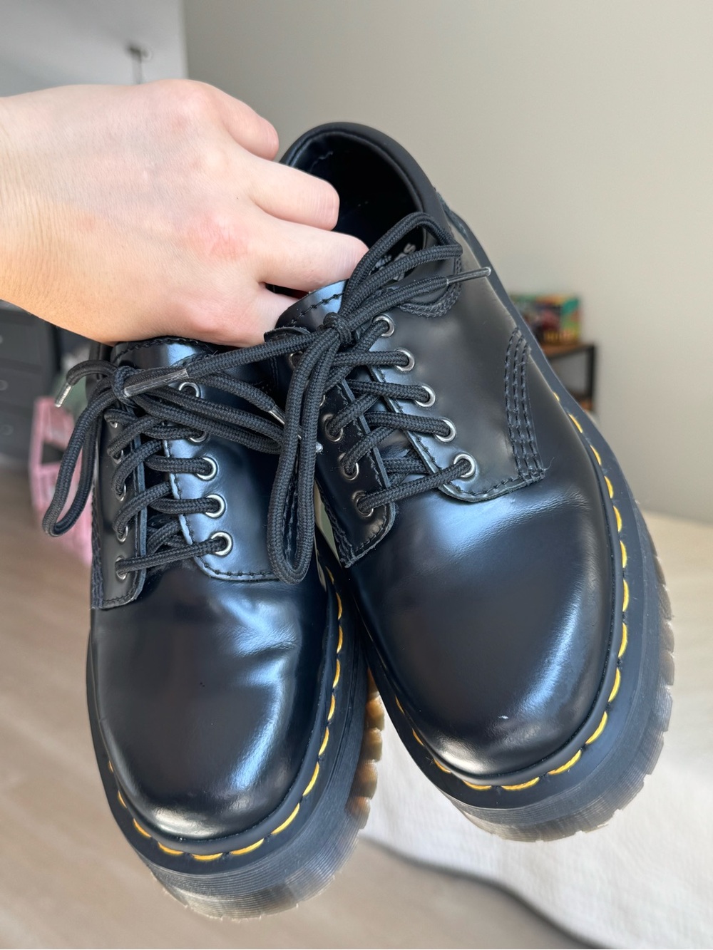 Dr. Martens 8053 Quad Platform Black Leather Shoes – Women’s Size 6 - Picture 9 of 16